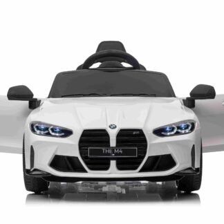 Coche eléctrico infantil BMW M4 12v, blanco, asiento plástico, ruedas plástico -  INDA273-BNM4WT